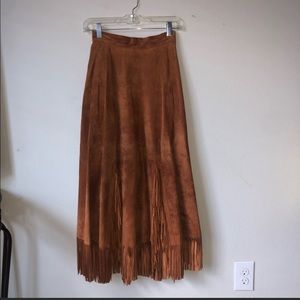 Authentic Sueded Leather Fridge Skirt